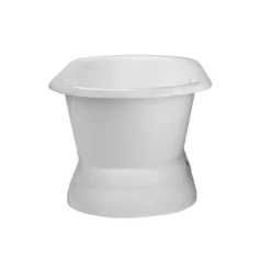 Laurent 60 Inch Cast Iron Double Ended Pedestal Tub Package - White / Chrome Fixtures -VINTAGE TUB Store rm66de0ped 4 3