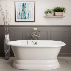 Laurent Cast Iron Double Ended Pedestal Tub - No Faucet Drillings