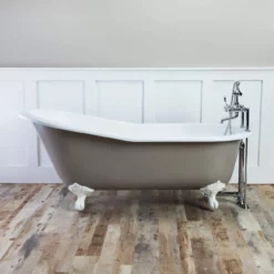 Mila Cast Iron Slipper Clawfoot Tub - Rim Faucet Drillings