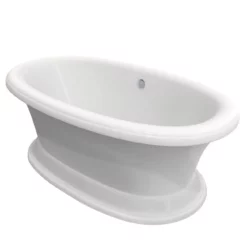 Everett 72 Inch Double Ended Freestanding Air Massage Tub - Made In USA -VINTAGE TUB Store rm72de0airwh wh angle