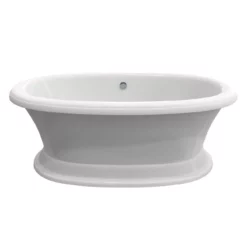 Everett 72 Inch Double Ended Freestanding Air Massage Tub - Made In USA -VINTAGE TUB Store rm72de0airwh wh front