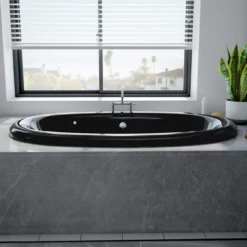 Brigham Acrylic Double Ended Drop In Heated Soaking Tub - Left Side Heater - Made In USA