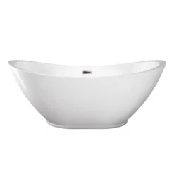 Parker 69 Inch Acrylic Double Ended Freestanding Tub - No Faucet Drillings 11 Parker 69 Inch Acrylic Double Ended Freestanding Tub - No Faucet Drillings -VINTAGE TUB Store rma180 bn front