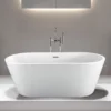 Milly 63 Inch Acrylic Double Ended Freestanding Tub - No Faucet Drillings