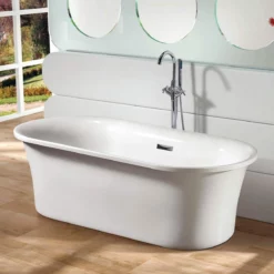 Liam 69 Inch Acrylic Double Ended Freestanding Tub - No Faucet Drillings