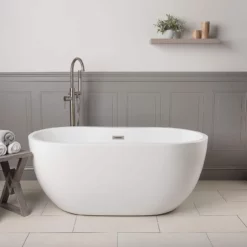 Hudson Acrylic Double Ended Freestanding Tub - No Faucet Drillings