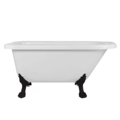Stratford Acrylic Classic Clawfoot Tub - Rim Faucet Drillings - Lion Paw Feet -VINTAGE TUB Store rma54rt7wlporb 1 5
