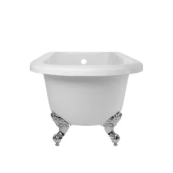 Savanna 54 Inch Acrylic Clawfoot Tub And Shower Package - White / Chrome Feet & Fixtures -VINTAGE TUB Store rma54rt7wrbc side 2