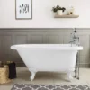 Savanna 54 Inch Acrylic Classic Rolltop Clawfoot Tub Package - White / White Feet & Chrome Fixtures -VINTAGE TUB Store rma54rt7wrbw