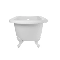 Savanna 54 Inch Acrylic Classic Rolltop Clawfoot Tub Package - White / White Feet & Chrome Fixtures -VINTAGE TUB Store rma54rt7wrbw side 3