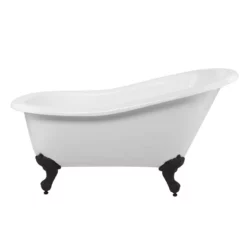 Aurora Acrylic Slipper Clawfoot Tub - No Faucet Drillings - Imperial Ball And Claw Feet -VINTAGE TUB Store rma57sl0wsib 1