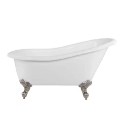 Aurora Acrylic Slipper Clawfoot Tub - No Faucet Drillings - Imperial Ball And Claw Feet -VINTAGE TUB Store rma57sl0wsibn 1
