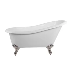 Aurora Acrylic Slipper Clawfoot Tub - No Faucet Drillings - Imperial Ball And Claw Feet -VINTAGE TUB Store rma57sl0wsipn 1