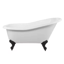 Aurora Acrylic Slipper Clawfoot Tub - Rim Faucet Drillings - Imperial Ball & Claw Feet 21 Aurora Acrylic Slipper Clawfoot Tub - Rim Faucet Drillings - Imperial Ball & Claw Feet -VINTAGE TUB Store rma57sl7wsib 1