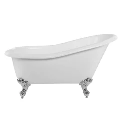 Aurora Acrylic Slipper Clawfoot Tub - Rim Faucet Drillings - Imperial Ball & Claw Feet 17 Aurora Acrylic Slipper Clawfoot Tub - Rim Faucet Drillings - Imperial Ball & Claw Feet -VINTAGE TUB Store rma57sl7wsic 1
