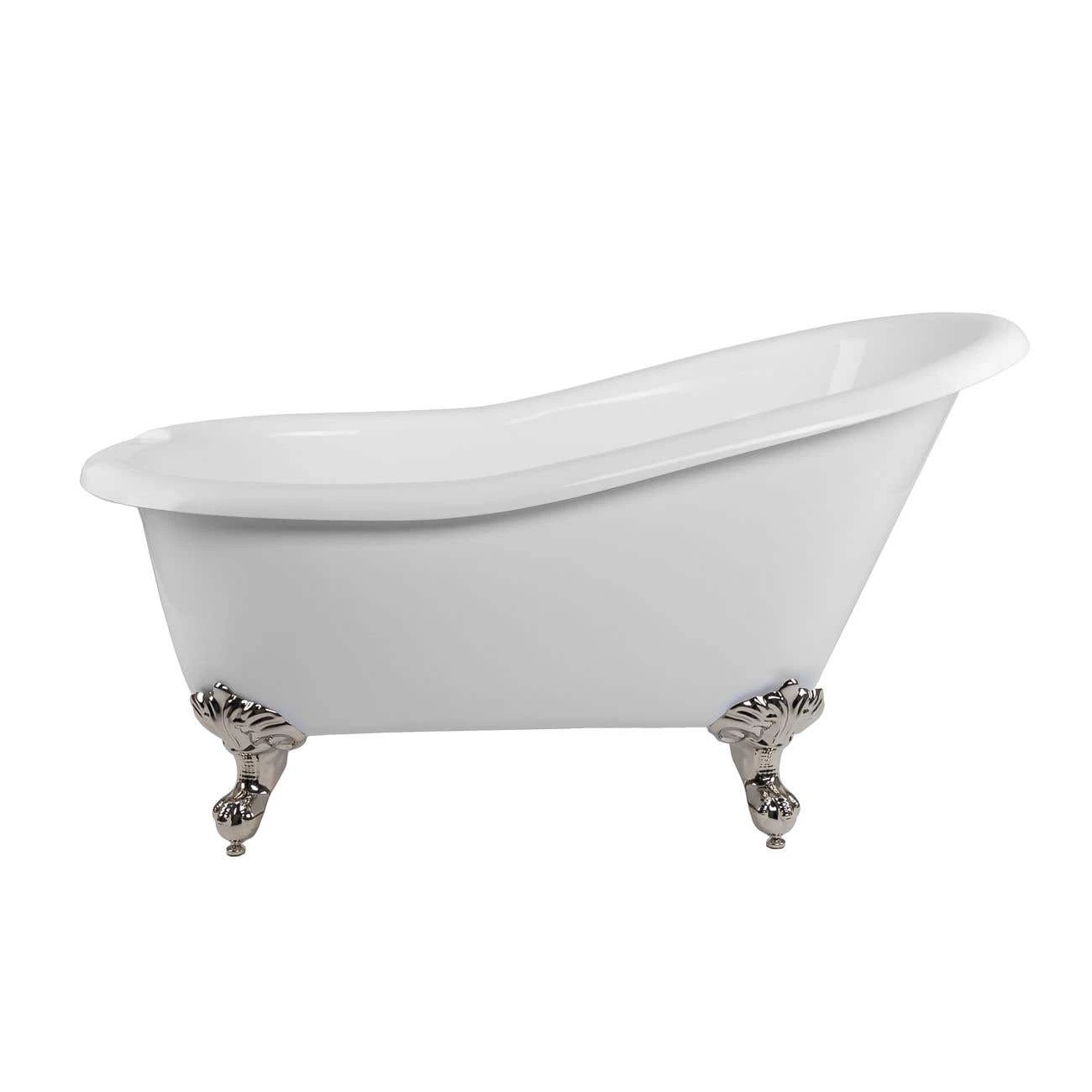 Aurora Acrylic Slipper Clawfoot Tub - Rim Faucet Drillings - Imperial Ball & Claw Feet 6 Aurora Acrylic Slipper Clawfoot Tub - Rim Faucet Drillings - Imperial Ball & Claw Feet - Image 4