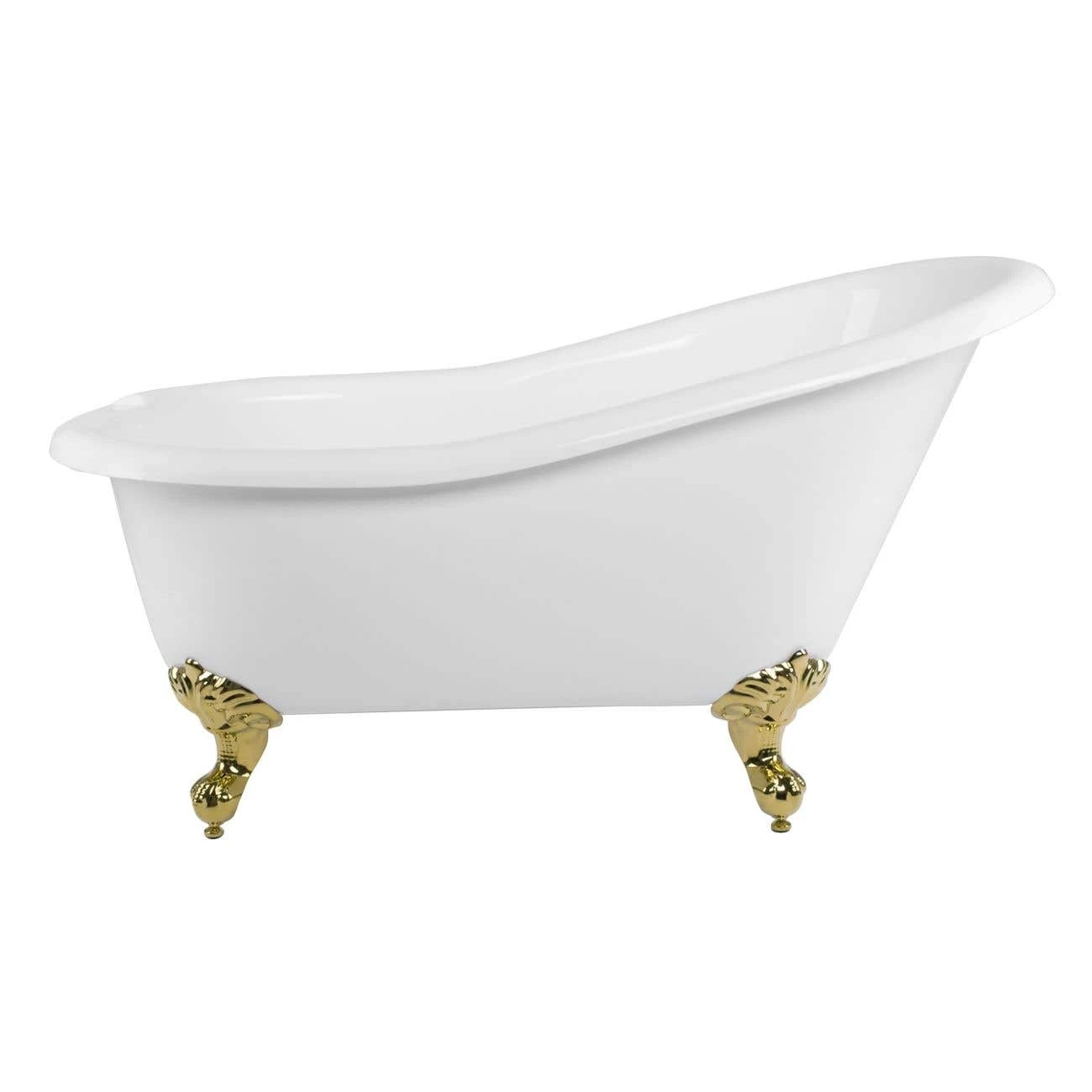 Aurora Acrylic Slipper Clawfoot Tub - Rim Faucet Drillings - Imperial Ball & Claw Feet 7 Aurora Acrylic Slipper Clawfoot Tub - Rim Faucet Drillings - Imperial Ball & Claw Feet - Image 5