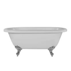 Windsor Acrylic Double Ended Clawfoot Tub - Continuous Roll Rim - No Faucet Drillings - Ball & Claw Feet -VINTAGE TUB Store rma60de0wdic front 2