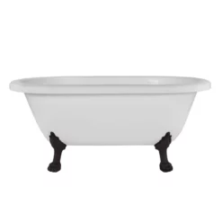 Juniper Acrylic Double Ended Clawfoot Tub - No Faucet Drillings - Lion Paw Feet -VINTAGE TUB Store rma60de0wlporb front 2
