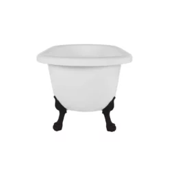 Juniper Acrylic Double Ended Clawfoot Tub - No Faucet Drillings - Lion Paw Feet -VINTAGE TUB Store rma60de0wlporb side 3