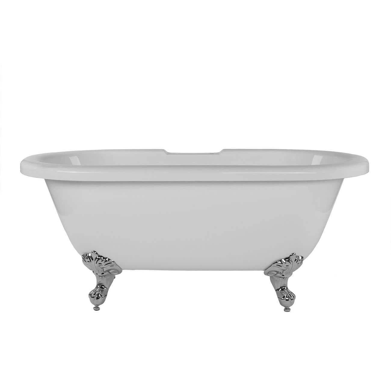 Windsor 66 Inch Acrylic Double Ended Tub And Shower Package - White / Chrome Feet & Fixtures 4 Windsor 66 Inch Acrylic Double Ended Tub And Shower Package - White / Chrome Feet & Fixtures - Image 2