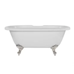 Windsor Acrylic Double Ended Clawfoot Tub - Rim Faucet Drillings - Ball & Claw Feet -VINTAGE TUB Store rma60de7wdipn 2 4