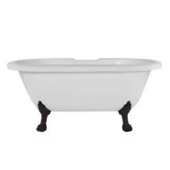 Juniper Acrylic Double Ended Clawfoot Tub - Rim Faucet Drillings - Lion Paw Feet 23 Juniper Acrylic Double Ended Clawfoot Tub - Rim Faucet Drillings - Lion Paw Feet -VINTAGE TUB Store rma60de7wlporb front 2