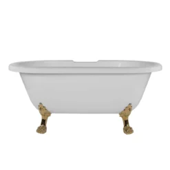 Juniper Acrylic Double Ended Clawfoot Tub - Rim Faucet Drillings - Lion Paw Feet 22 Juniper Acrylic Double Ended Clawfoot Tub - Rim Faucet Drillings - Lion Paw Feet -VINTAGE TUB Store rma60de7wlppb front 2