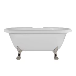 Juniper Acrylic Double Ended Clawfoot Tub - Rim Faucet Drillings - Lion Paw Feet 24 Juniper Acrylic Double Ended Clawfoot Tub - Rim Faucet Drillings - Lion Paw Feet -VINTAGE TUB Store rma60de7wlppn front 2