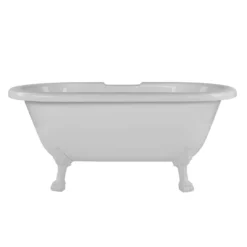 Juniper Acrylic Double Ended Clawfoot Tub - Rim Faucet Drillings - Lion Paw Feet 25 Juniper Acrylic Double Ended Clawfoot Tub - Rim Faucet Drillings - Lion Paw Feet -VINTAGE TUB Store rma60de7wlpw front2