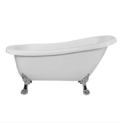 Charleston Acrylic Slipper Clawfoot Tub - No Faucet Drillings - Lion Paw Feet -VINTAGE TUB Store rma62sl0wlpc front 2