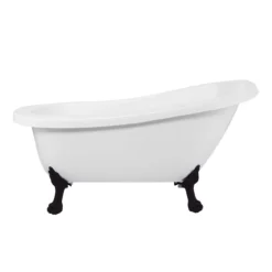 Charleston Acrylic Slipper Clawfoot Tub - No Faucet Drillings - Lion Paw Feet -VINTAGE TUB Store rma62sl0wlporb front 2