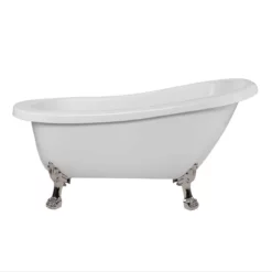 Charleston Acrylic Slipper Clawfoot Tub - No Faucet Drillings - Lion Paw Feet -VINTAGE TUB Store rma62sl0wlppn front 2