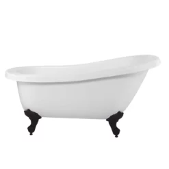 Bristol Acrylic Slipper Clawfoot Tub - No Faucet Drillings - Imperial Ball & Claw Feet -VINTAGE TUB Store rma62sl7wsib front 2 2