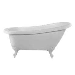 Bristol Acrylic Slipper Clawfoot Tub - No Faucet Drillings - Imperial Ball & Claw Feet -VINTAGE TUB Store rma62sl7wsiw front 2