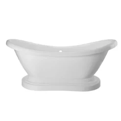 Madison 69 Inch Acrylic Double Slipper Freestanding Tub - No Faucet Drillings - White -VINTAGE TUB Store rma70ds0w ped 2