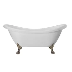 Florence Acrylic Double Slipper Clawfoot Tub - No Faucet Drillings - Lion Paw Feet -VINTAGE TUB Store rma70ds0wlppn 2 1