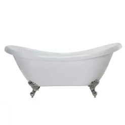 Victoria 70 Inch Acrylic Double Slipper Clawfoot Tub - No Faucet Drillings - Imperial Ball & Claw Feet -VINTAGE TUB Store rma70ds0wsic 2