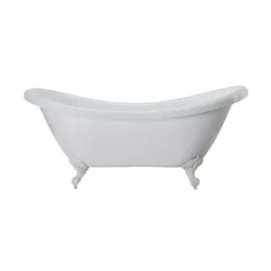 Victoria 70 Inch Acrylic Double Slipper Clawfoot Tub - No Faucet Drillings - Imperial Ball & Claw Feet -VINTAGE TUB Store rma70ds0wsiw 2