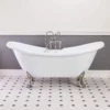 Florence 70 Inch Acrylic Double Slipper Clawfoot Tub - Rim Faucet Drillings - Lion Paw Feet 2 Florence 70 Inch Acrylic Double Slipper Clawfoot Tub - Rim Faucet Drillings - Lion Paw Feet -VINTAGE TUB Store rma70ds7w 1889
