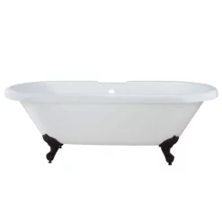 Halifax 70 Inch Acrylic Double Ended Clawfoot Tub - Rim Faucet Drillings - Imperial Ball & Claw Feet -VINTAGE TUB Store rma71de7wdib 2 1