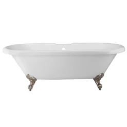Halifax 70 Inch Acrylic Double Ended Clawfoot Tub - Rim Faucet Drillings - Imperial Ball & Claw Feet -VINTAGE TUB Store rma71de7wdibn 2 1
