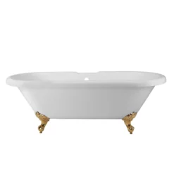 Halifax 70 Inch Acrylic Double Ended Clawfoot Tub - Rim Faucet Drillings - Imperial Ball & Claw Feet -VINTAGE TUB Store rma71de7wdis 2 1