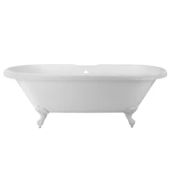 Halifax 70 Inch Acrylic Double Ended Clawfoot Tub - Rim Faucet Drillings - Imperial Ball & Claw Feet -VINTAGE TUB Store rma71de7wdiw 2 1