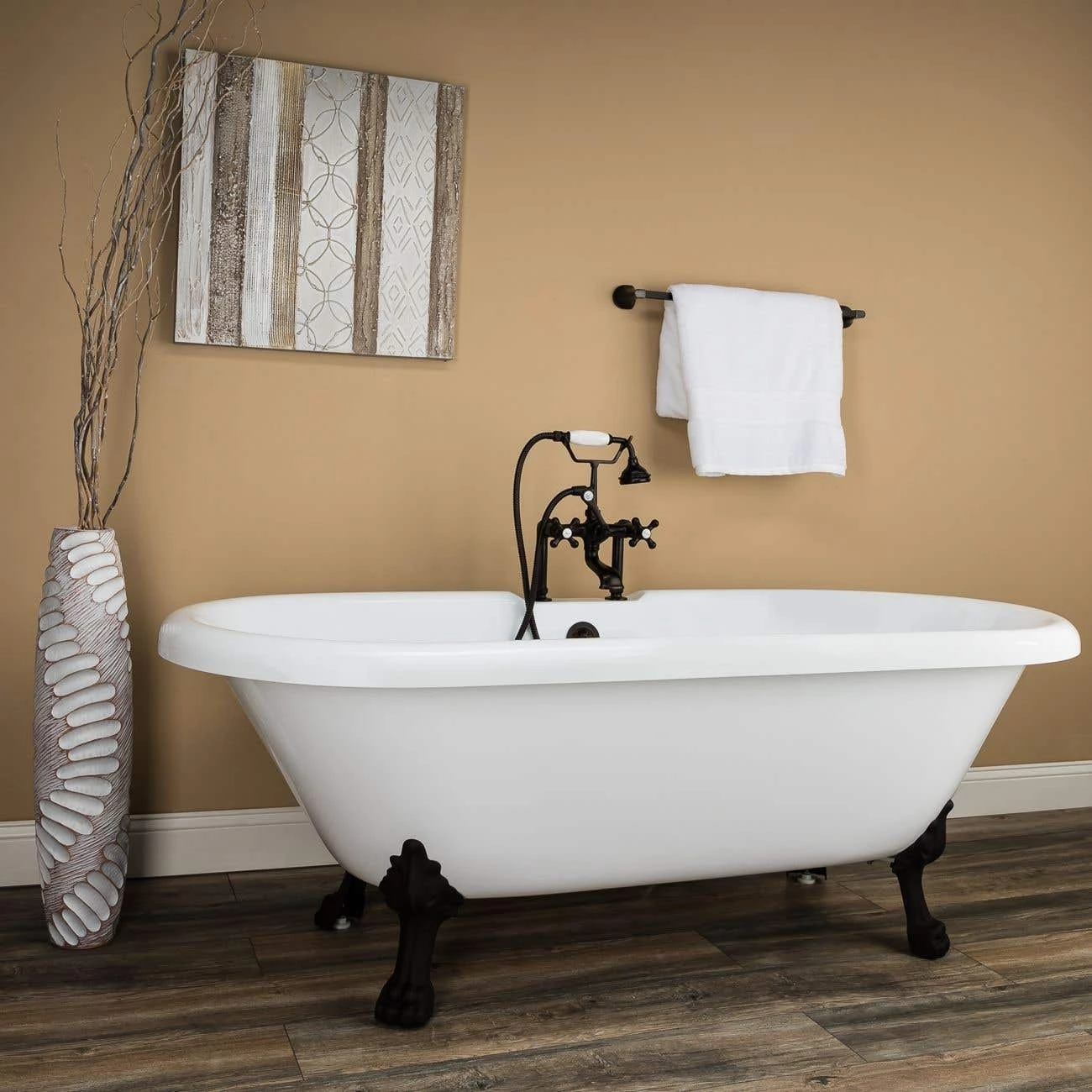 Oakmont 70 Inch Acrylic Double Ended Clawfoot Tub - Rim Faucet Drillings - Lion Paw Feet 3 Oakmont 70 Inch Acrylic Double Ended Clawfoot Tub - Rim Faucet Drillings - Lion Paw Feet