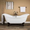 Serenity 72 Inch Acrylic Double Slipper Clawfoot Tub - No Faucet Drillings - Imperial Ball & Claw Feet -VINTAGE TUB Store rma72ds0di
