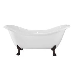 Serenity 72 Inch Acrylic Double Slipper Clawfoot Tub - No Faucet Drillings - Lion Paw Feet 18 Serenity 72 Inch Acrylic Double Slipper Clawfoot Tub - No Faucet Drillings - Lion Paw Feet -VINTAGE TUB Store rma72ds0lporb side 1 1