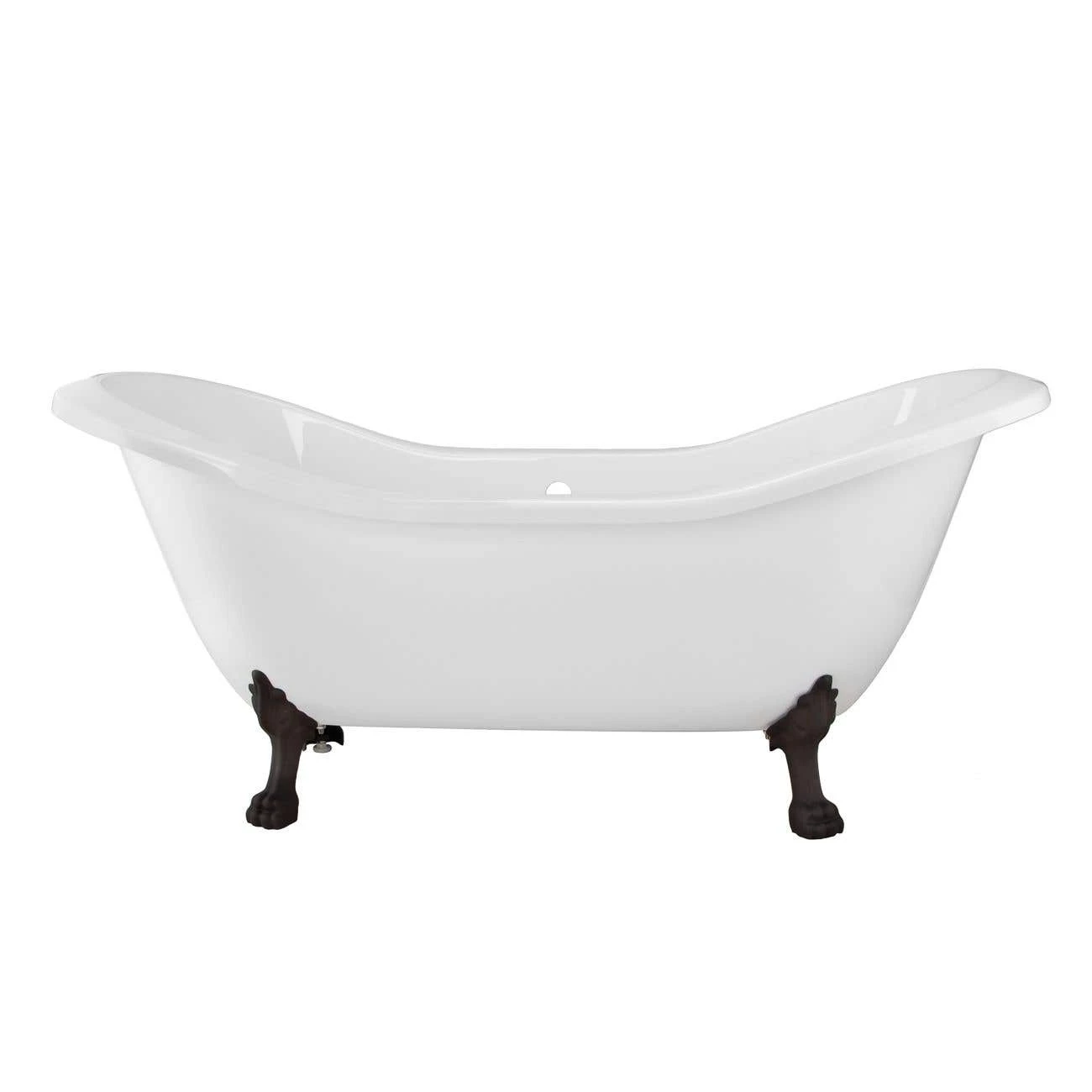 Serenity 72 Inch Acrylic Double Slipper Clawfoot Tub - No Faucet Drillings - Lion Paw Feet 5 Serenity 72 Inch Acrylic Double Slipper Clawfoot Tub - No Faucet Drillings - Lion Paw Feet - Image 3
