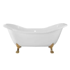 Serenity 72 Inch Acrylic Double Slipper Clawfoot Tub - No Faucet Drillings - Lion Paw Feet 20 Serenity 72 Inch Acrylic Double Slipper Clawfoot Tub - No Faucet Drillings - Lion Paw Feet -VINTAGE TUB Store rma72ds0lppb side 1 1