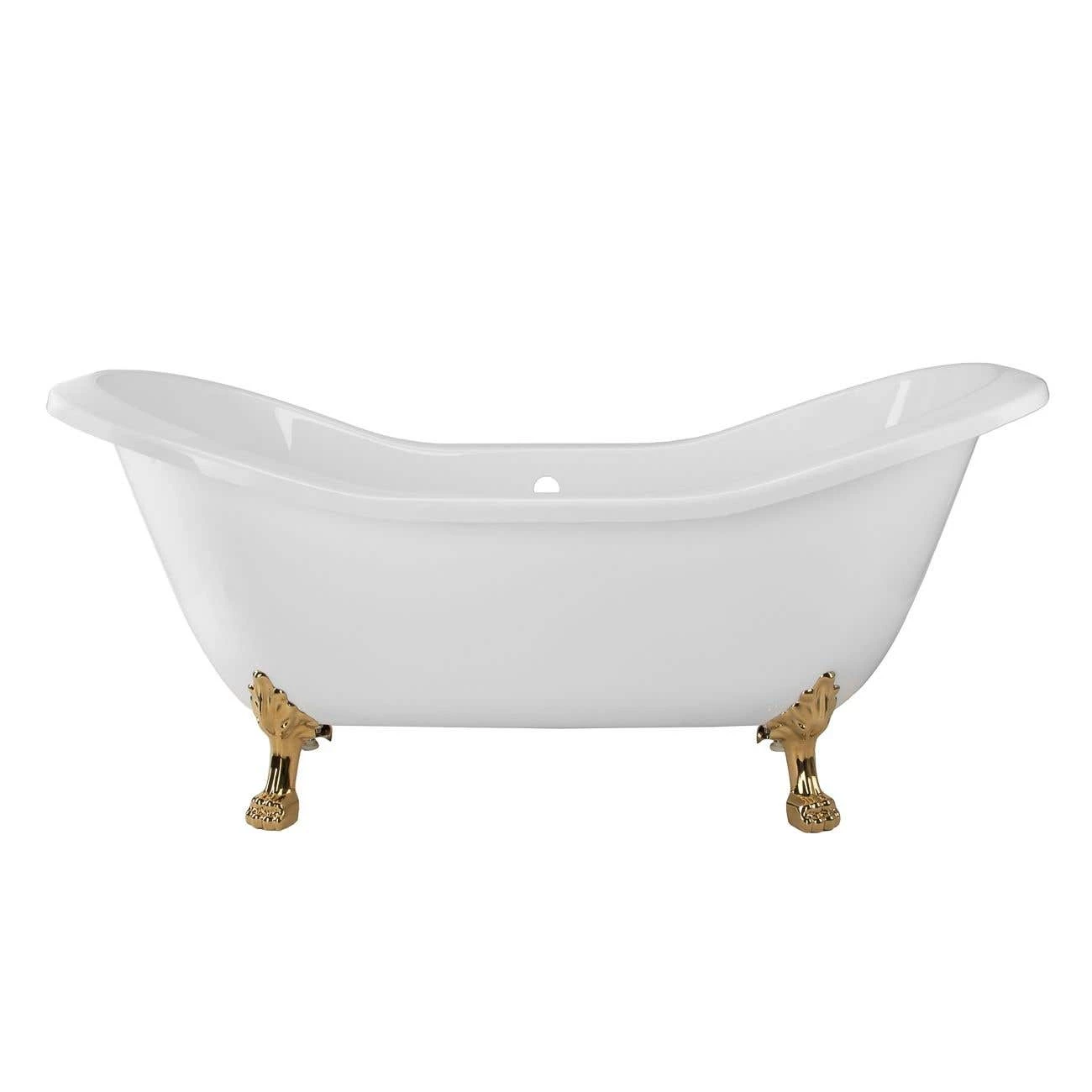 Serenity 72 Inch Acrylic Double Slipper Clawfoot Tub - No Faucet Drillings - Lion Paw Feet 7 Serenity 72 Inch Acrylic Double Slipper Clawfoot Tub - No Faucet Drillings - Lion Paw Feet - Image 5